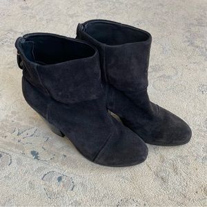 Rag & Bone Newbury Suede Leather Ankle Boots 38.5 8.5 Black